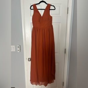 Burnt Orange Chiffon Bridesmaid Dress- Size 8 NEW